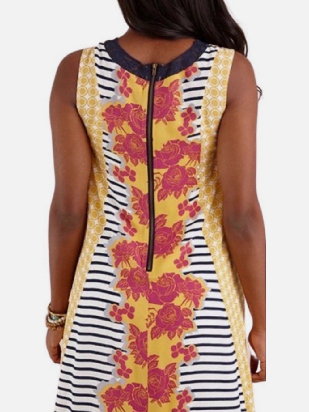 Matilda Jane mustard yellow "Golden Key" mixed-print swing dress. - Picture 10 of 10